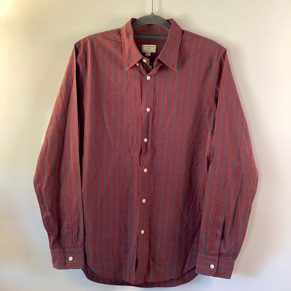 Club Monaco Plaid Button Down Shirt Sz M